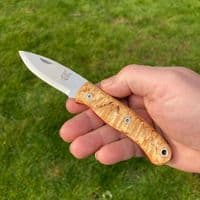 Mk III TBS Boar EDC Folding Pocket Knife - Curly Birch - Scandi